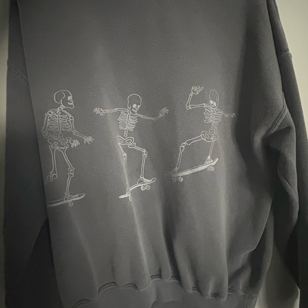 Gray Skeleton Skateboard Sweater